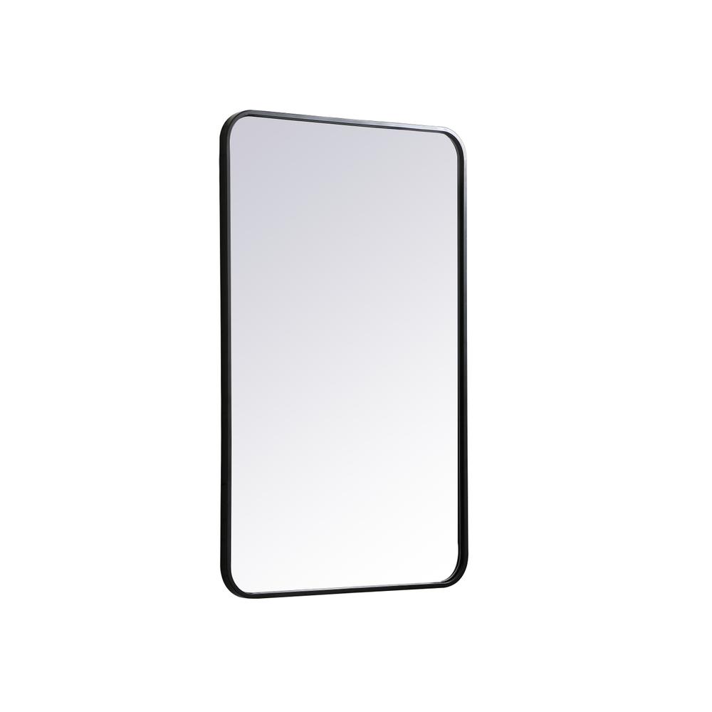 Soft corner metal rectangular mirror 22x36 inch in Black. Picture 5