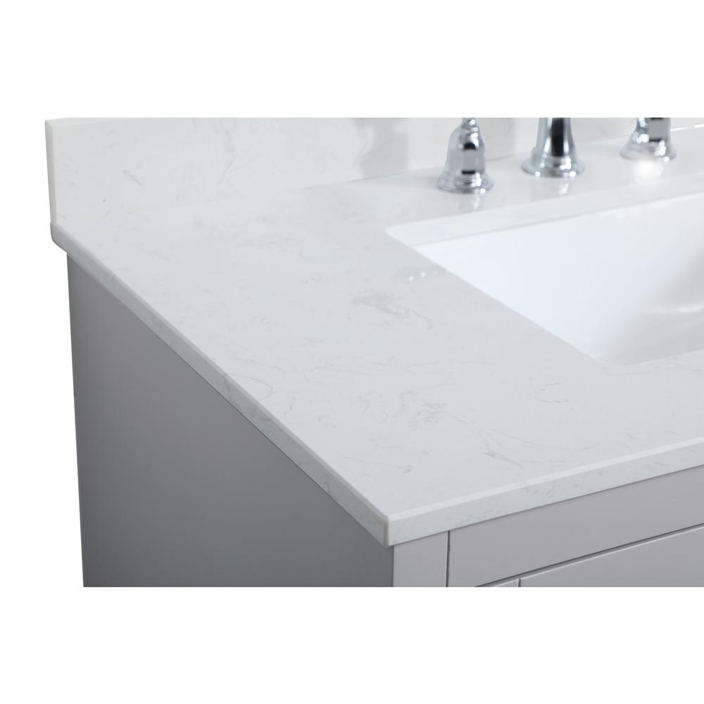 36 inch Single Bathroom Vanity in Grey with Backsplash. Picture 12