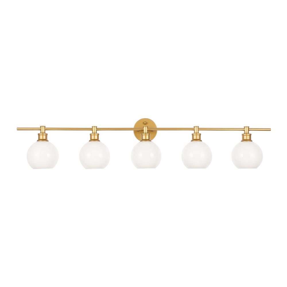 Collier 5 light Brass and Frosted white glass Wall sconce. Picture 9