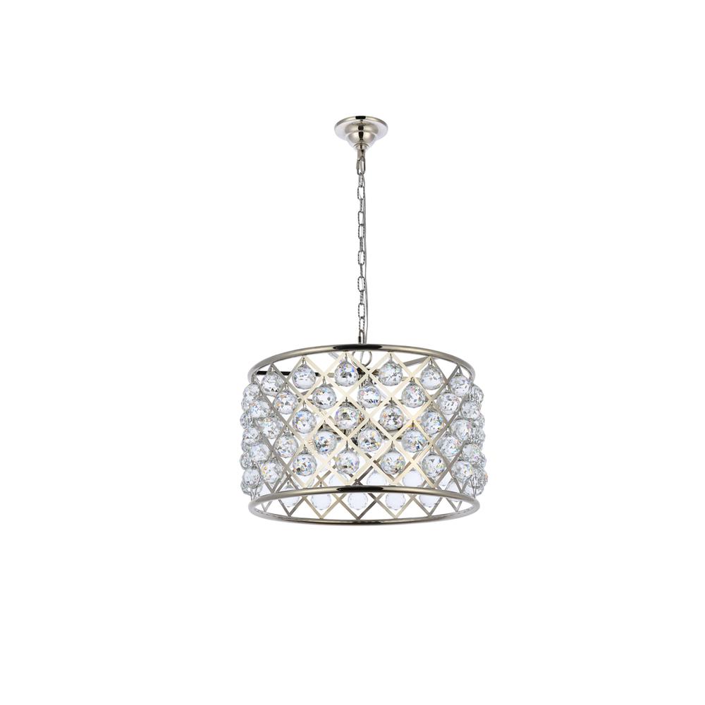 Madison 6 light polished nickel Pendant Clear Royal Cut Crystal. Picture 6