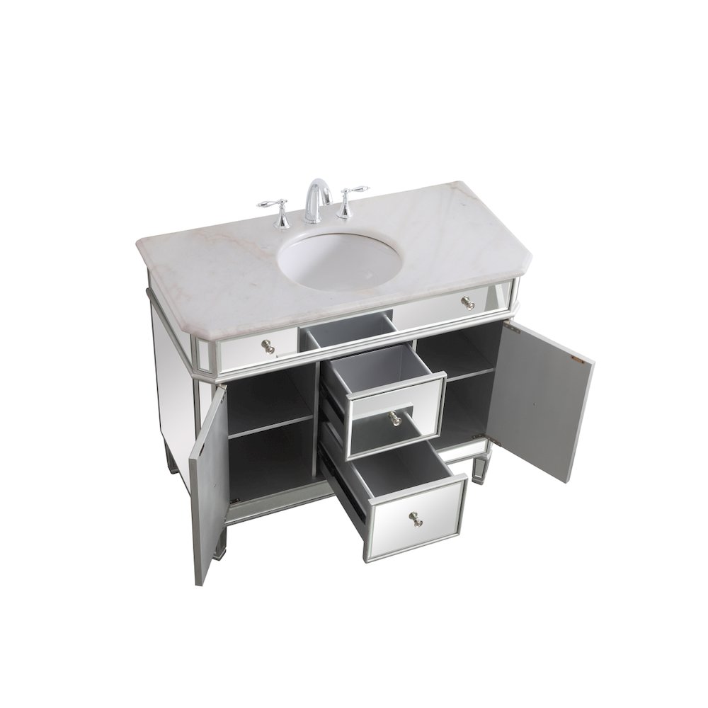 42 In. Single Bathroom Vanity Set In  Antique Silver. Picture 12
