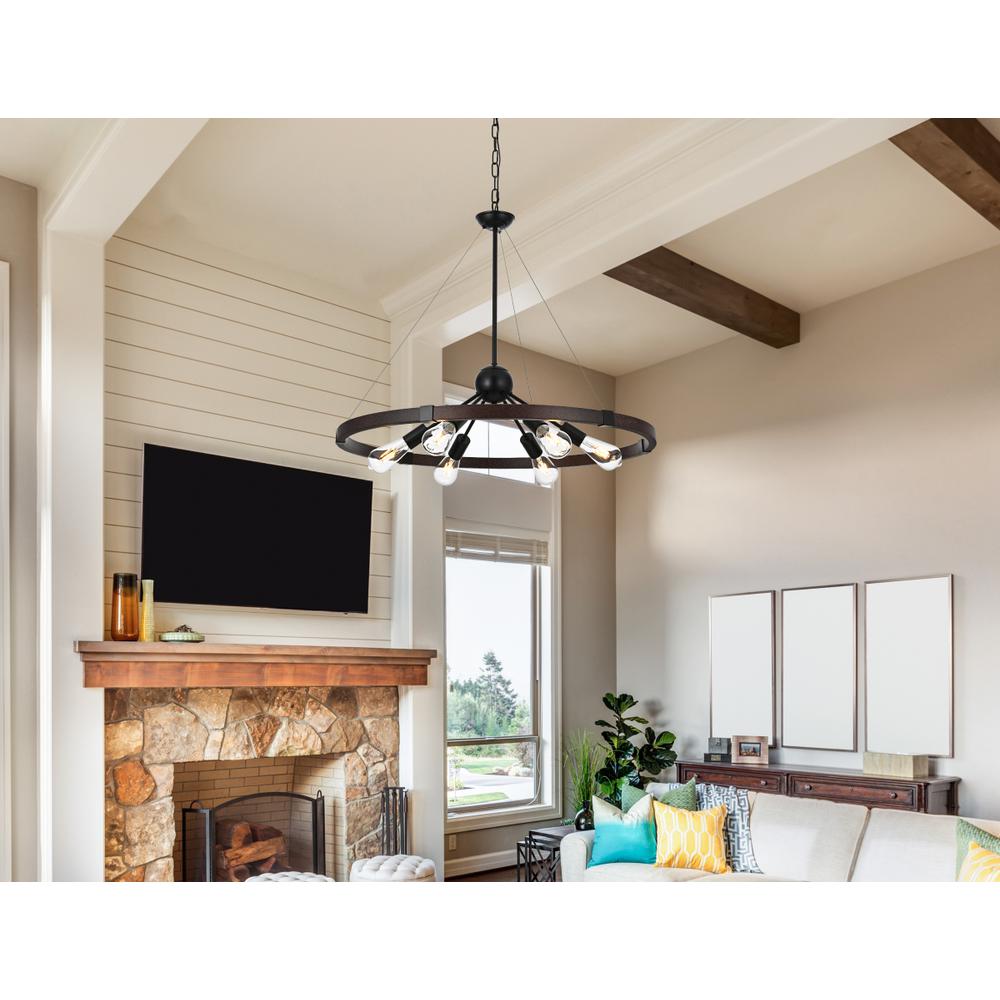 Thora 32 inch Pendant Light in Weathered Black. Picture 7