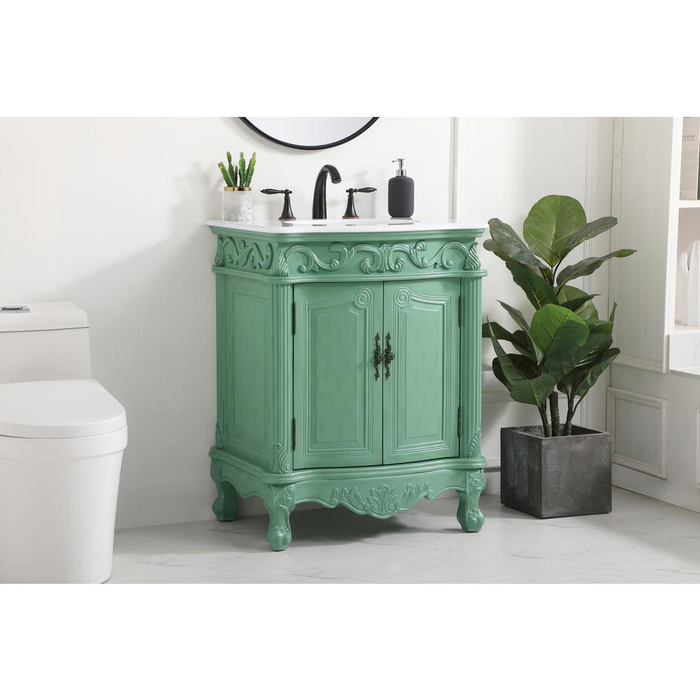 27 inch Single Bathroom vanity in vintage mint. Picture 2