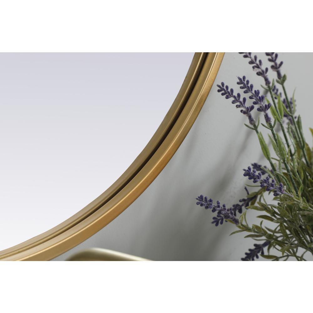 Metal Frame Oval Mirror 20x30 Inch in Brass. Picture 6