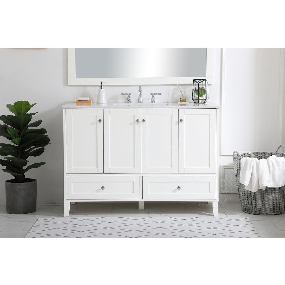 48 inch Single Bathroom Vanity in White. Picture 14