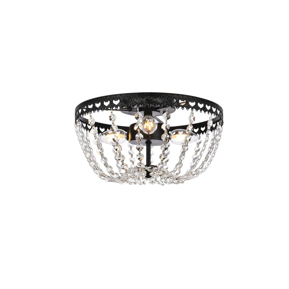 Kylie 14 inch flush mount in black. Picture 1