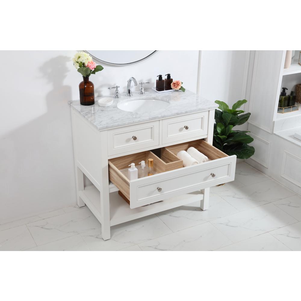 36 in. Single bathroom vanity set in White. Picture 3