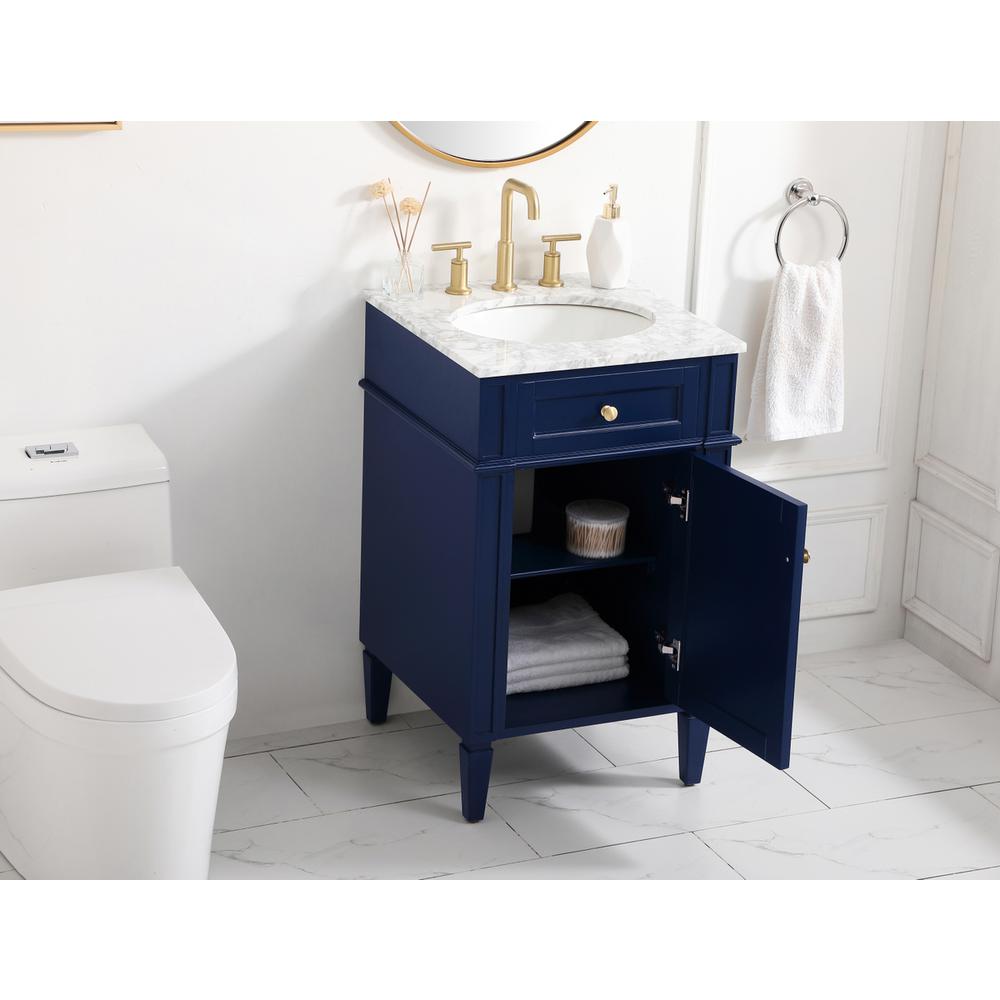 21 inch Single bathroom vanity in blue. Picture 3