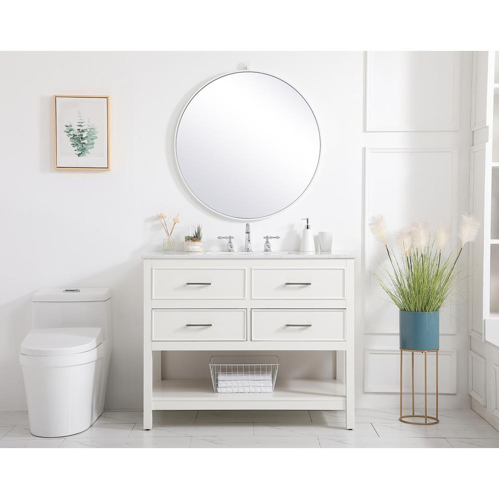 42 inch Single bathroom vanity in white. Picture 4