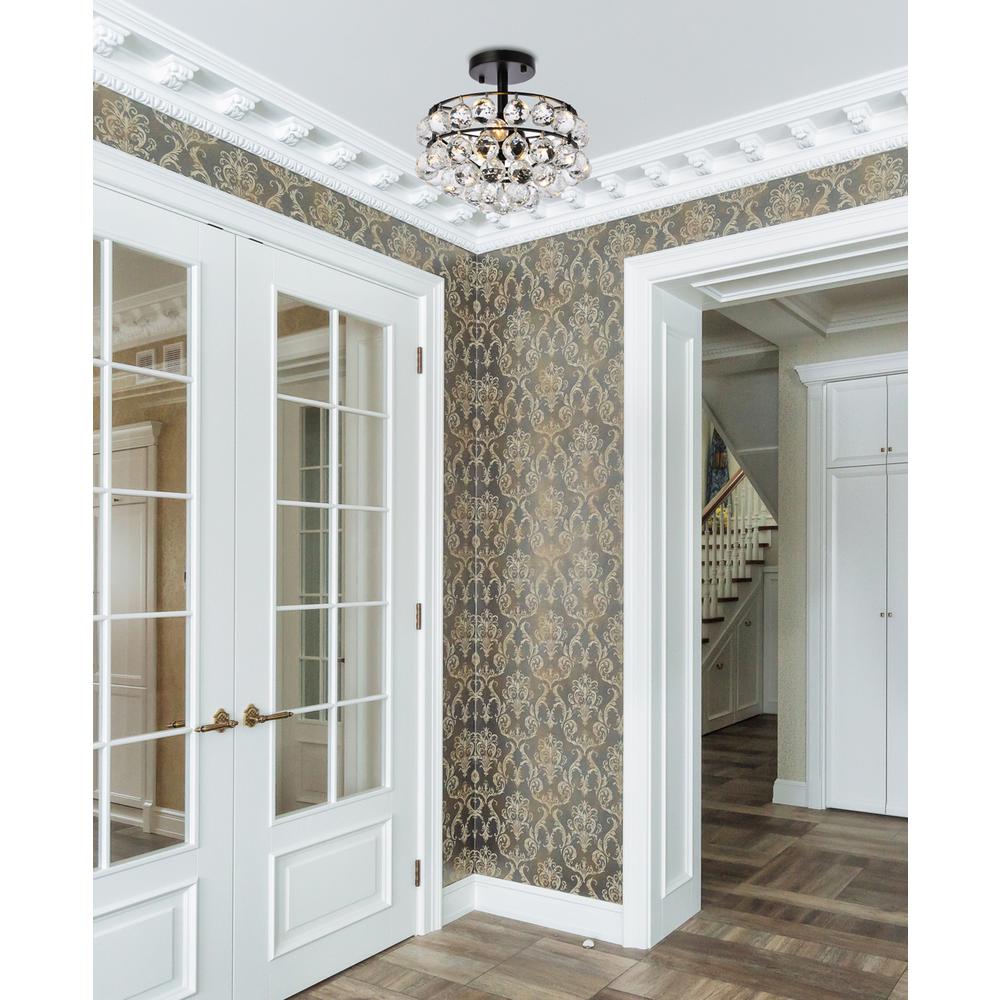 Savannah 12 inch flush mount in black. Picture 8