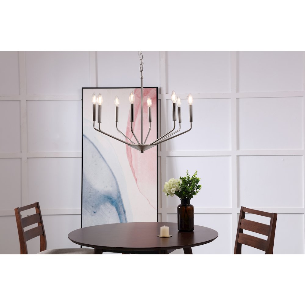Enzo 8 Light Chrome Pendant. Picture 2