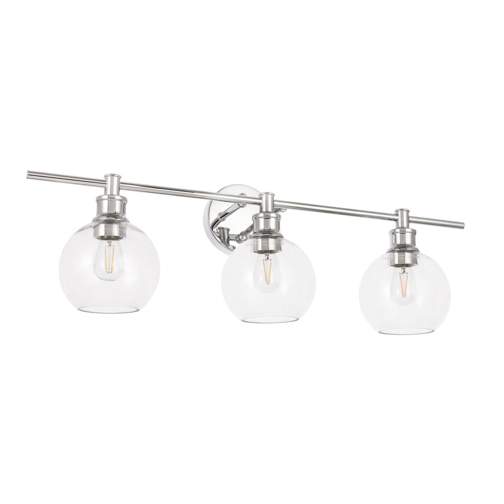 Collier 3 light Chrome and Clear glass Wall sconce. Picture 12