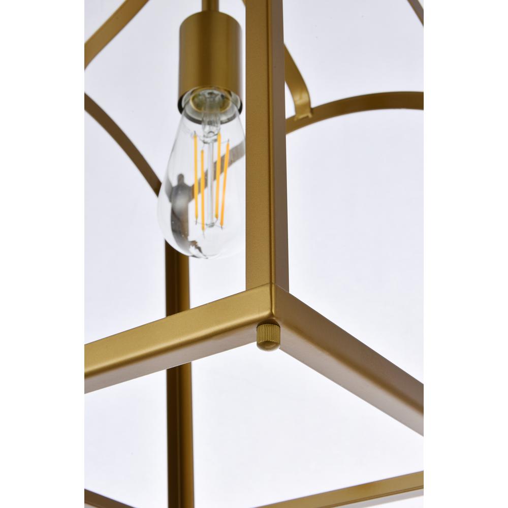 Janet 1 light flush mount in brass. Picture 4