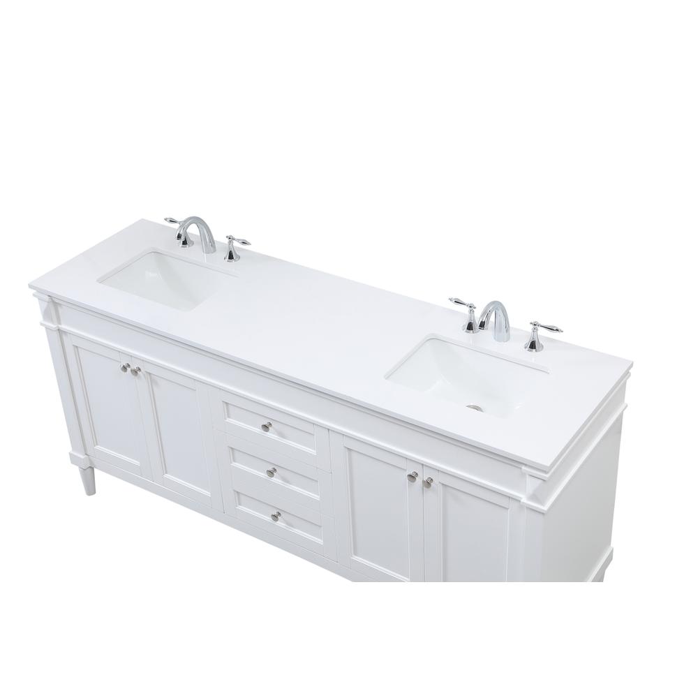 72 inch double bathroom vanity in white. Picture 10