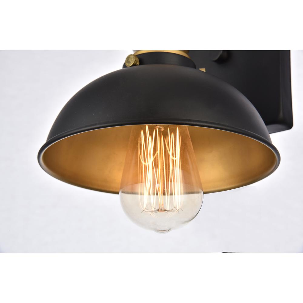 Anders Collection Wall Sconce D7.1 H8.3 Lt:1 Black and Brass Finish. Picture 5