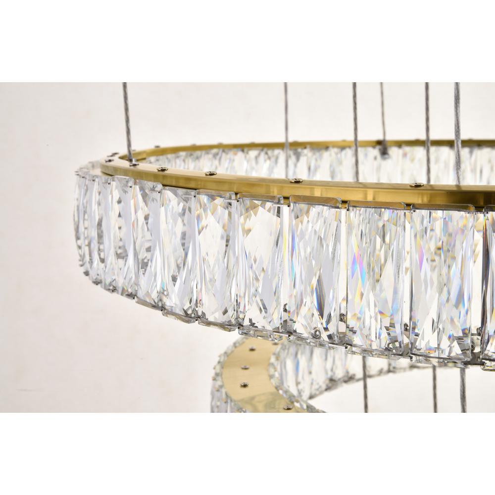 Monroe Integrated LED light Gold Chandelier Clear Royal Cut Crystal. Picture 3