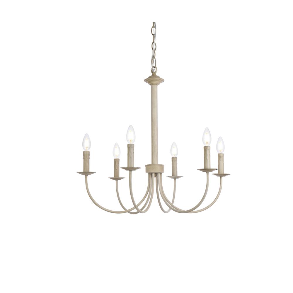 Brielle 6 lights pendant in weathered dove. Picture 2