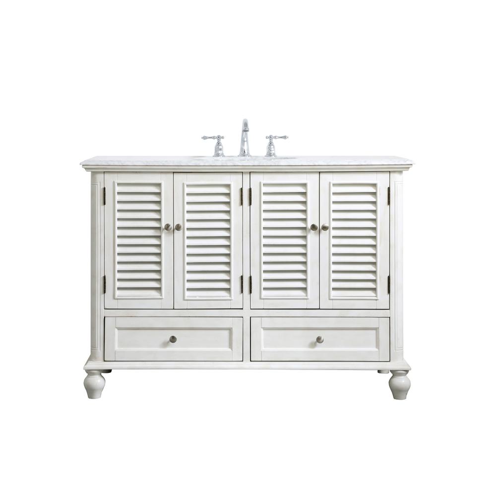 48 inch Single Bathroom Vanity in Antique White. Picture 1