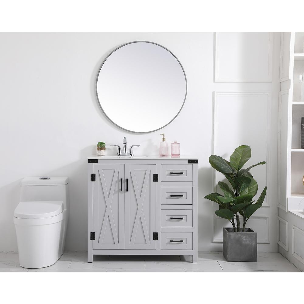 36 inch bathroom vanity in Grey. Picture 4
