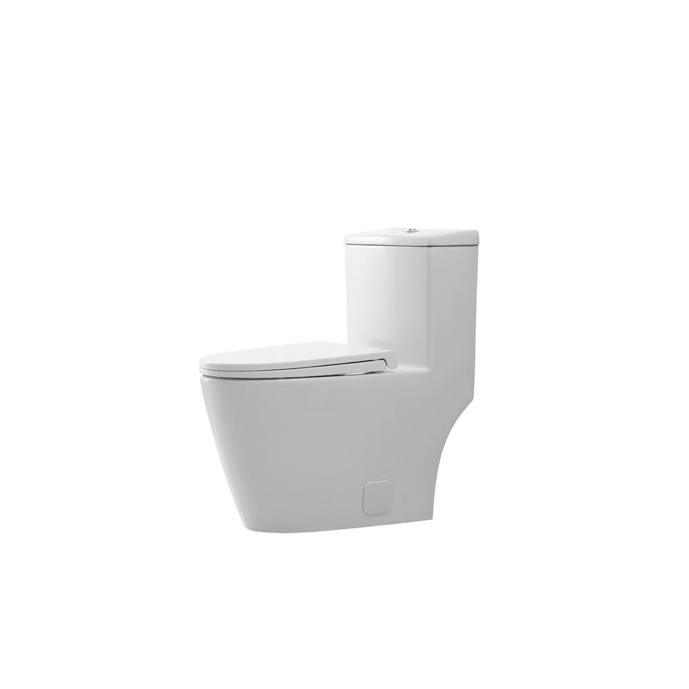 Winslet One-piece elongated Toilet 28x16x29 in White. Picture 9