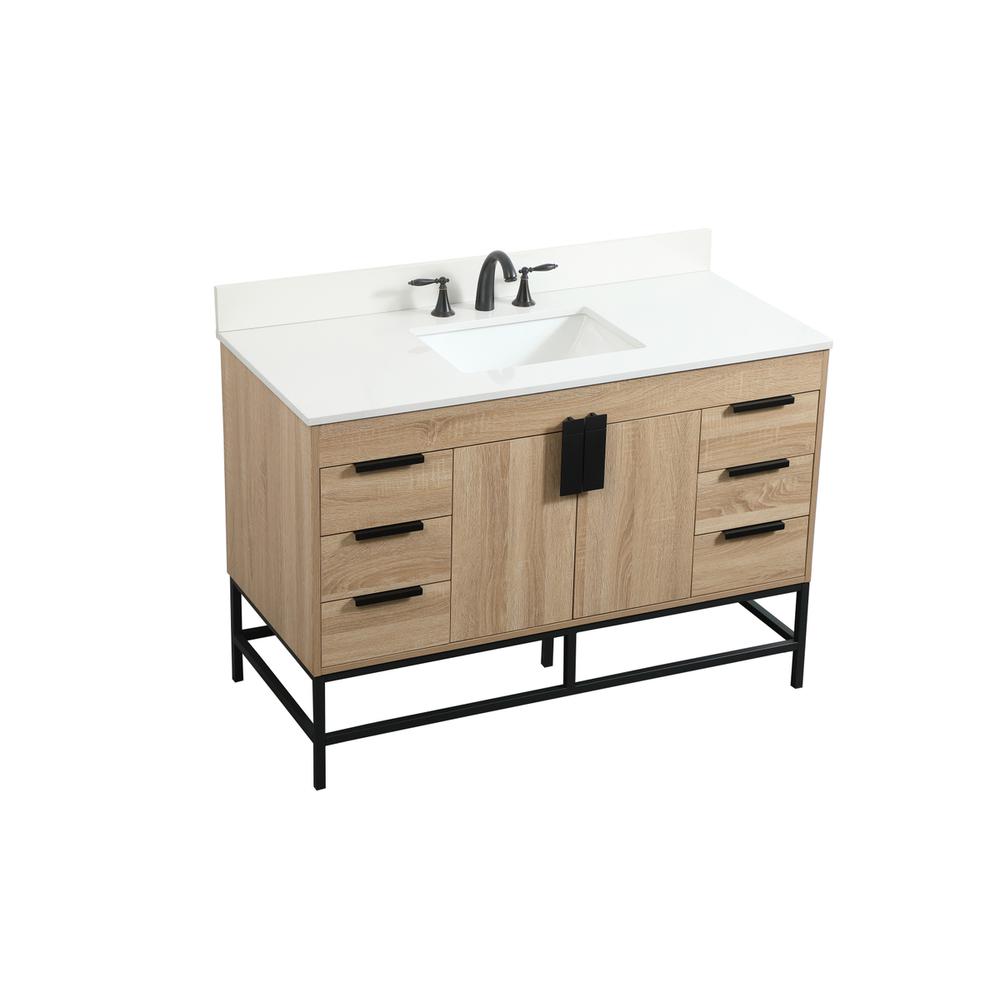 48 inch Single bathroom vanity in mango wood with backsplash. Picture 8