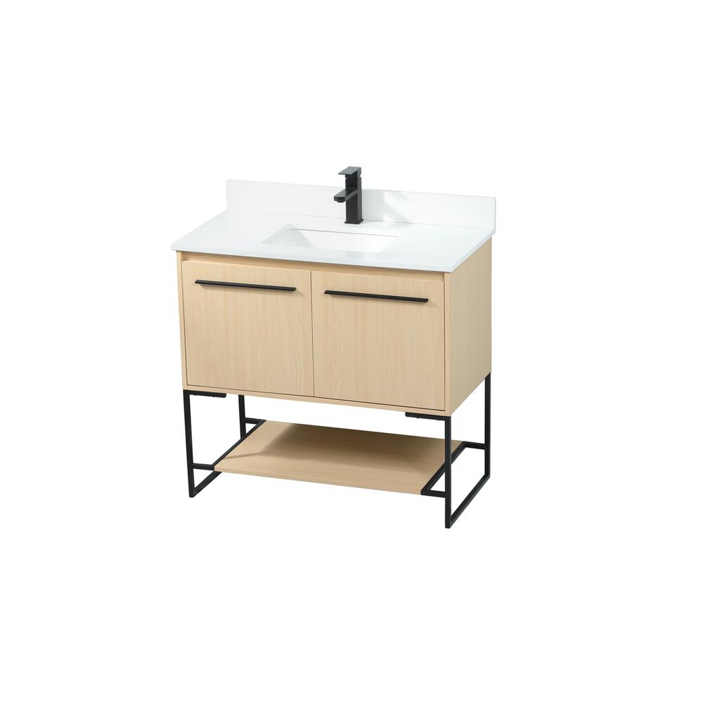 36 inch Single bathroom vanity in maple with backsplash. Picture 8