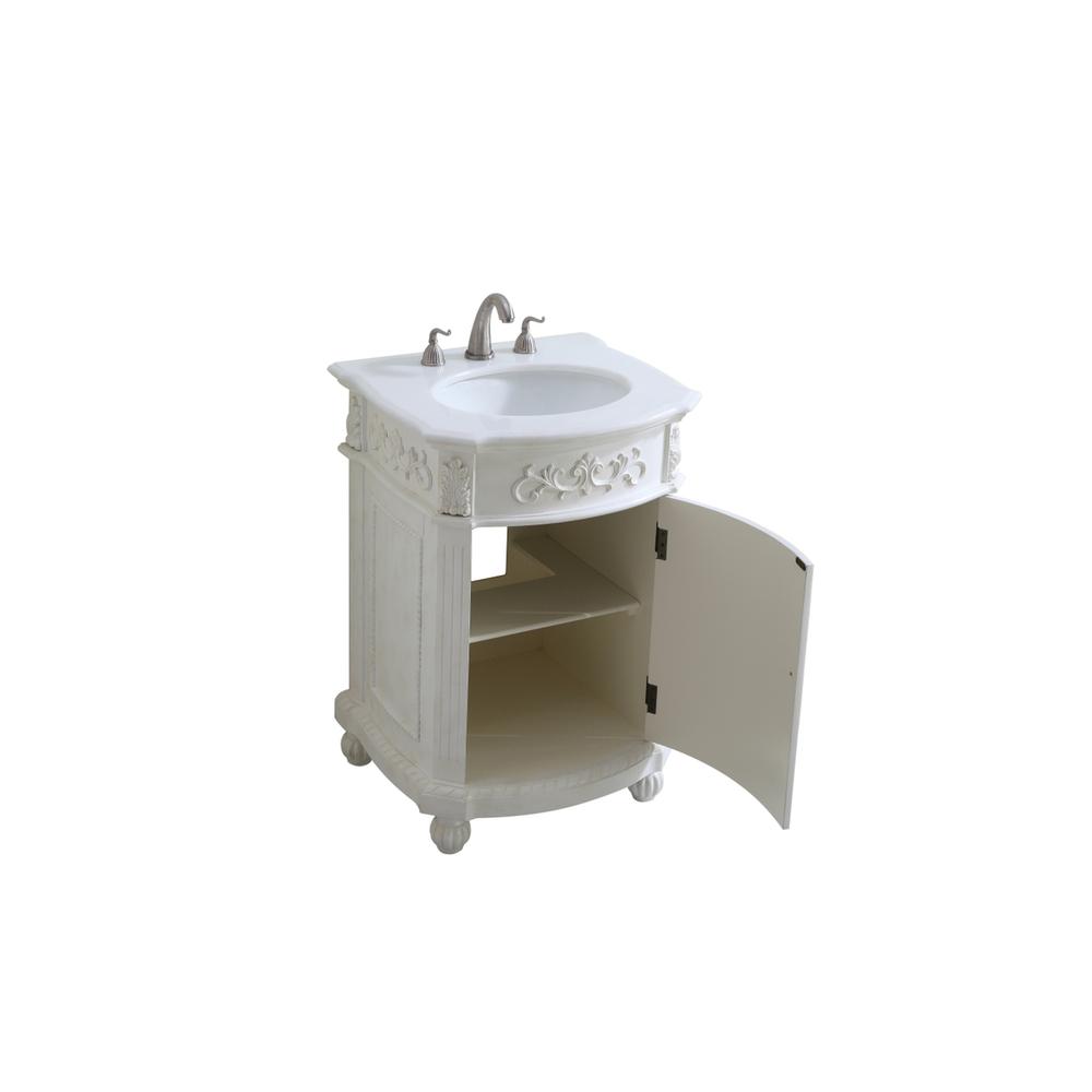 24 inch Single Bathroom vanity in Antique White. Picture 3