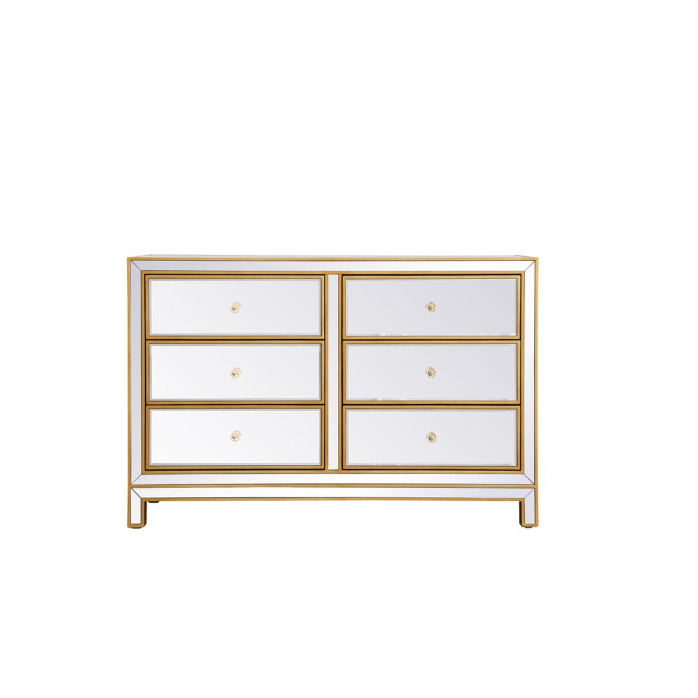 Cabinet 6 drawers 48in. W x 18in. Din. x 32in. H in gold. Picture 1