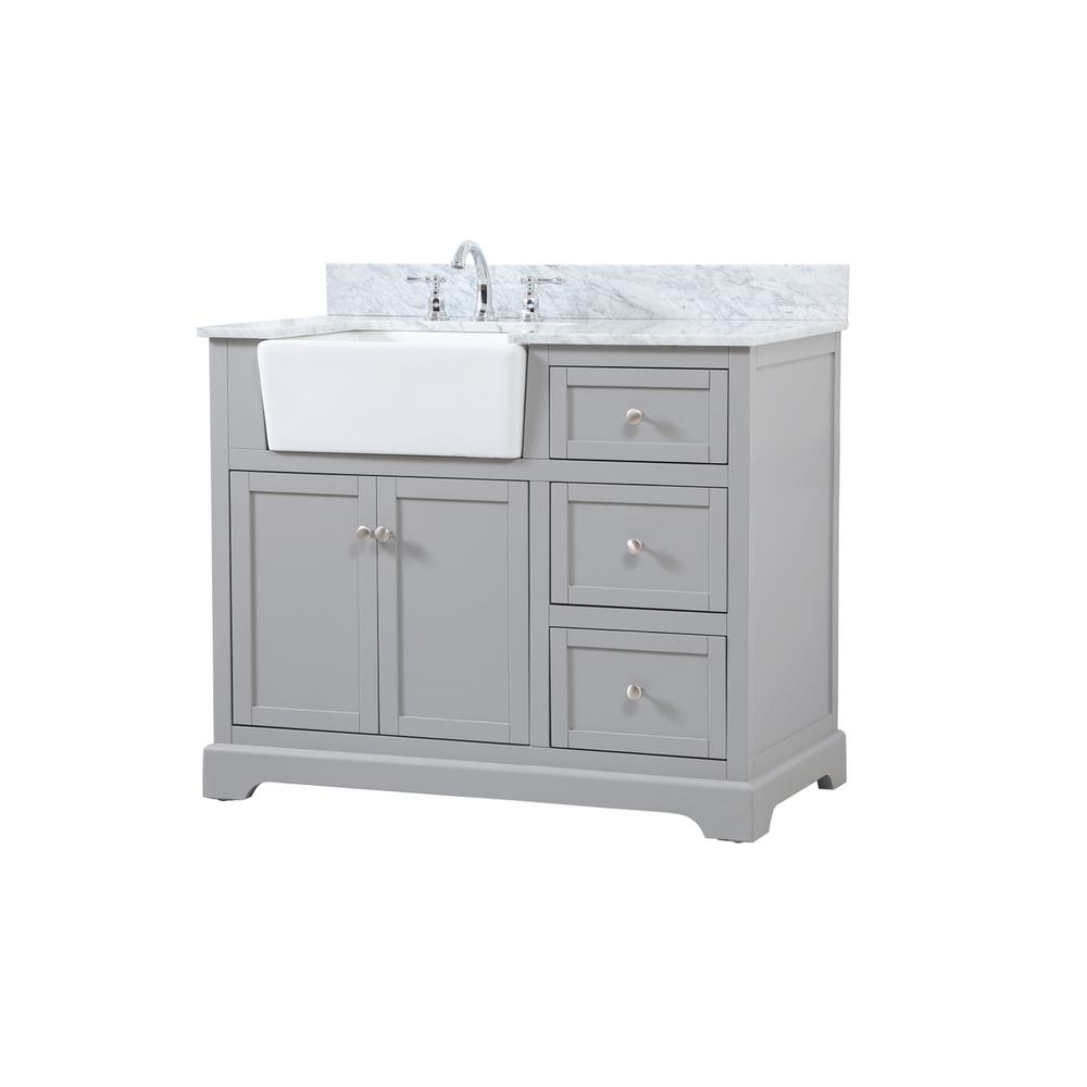 42 inch Single bathroom vanity in grey with backsplash. Picture 7