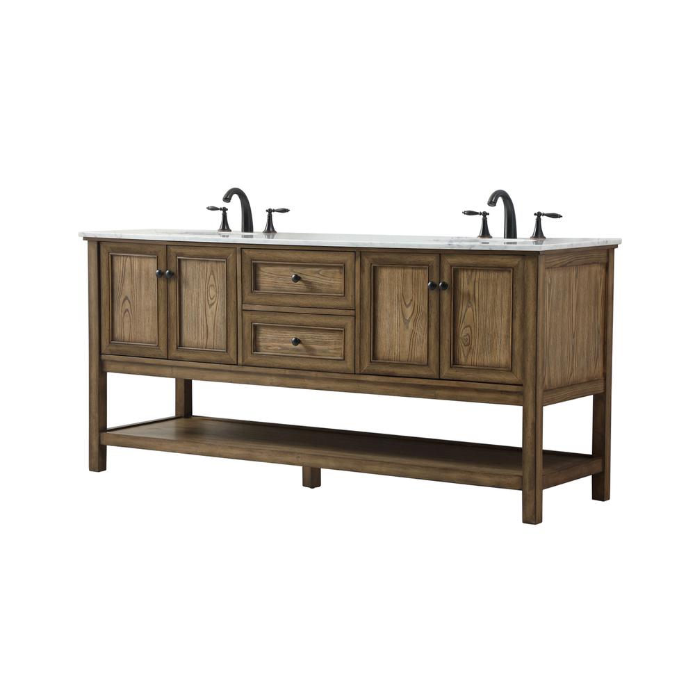 72 inch double bathroom vanity in driftwood. Picture 7