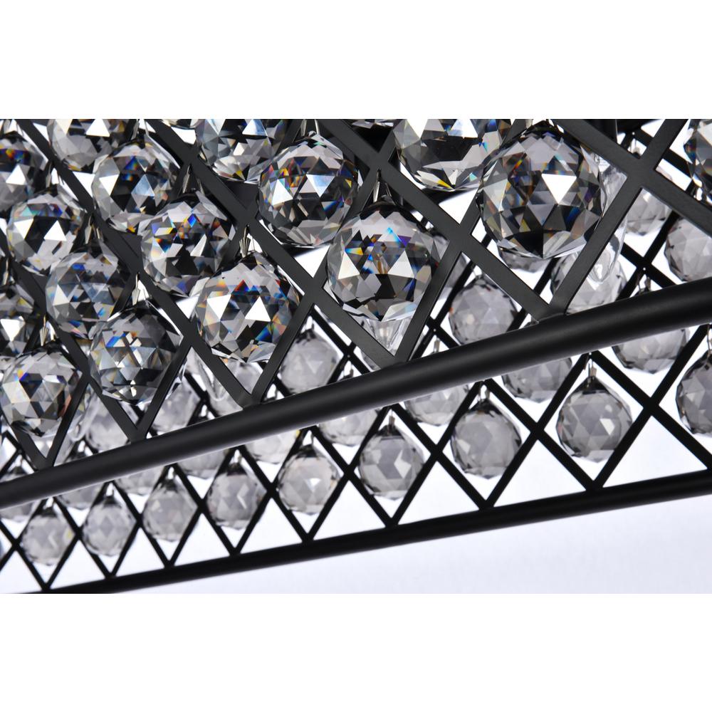 Madison 7 light Matte Black Chandelier Silver Shade (Grey) Royal Cut Crystal. Picture 3