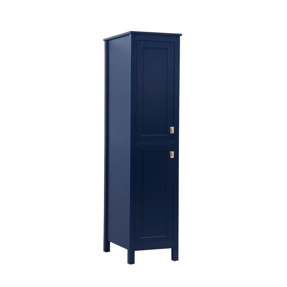16 Inch Wide Bathroom Linen Storage Freestanding Cabinet In Blue. Picture 13