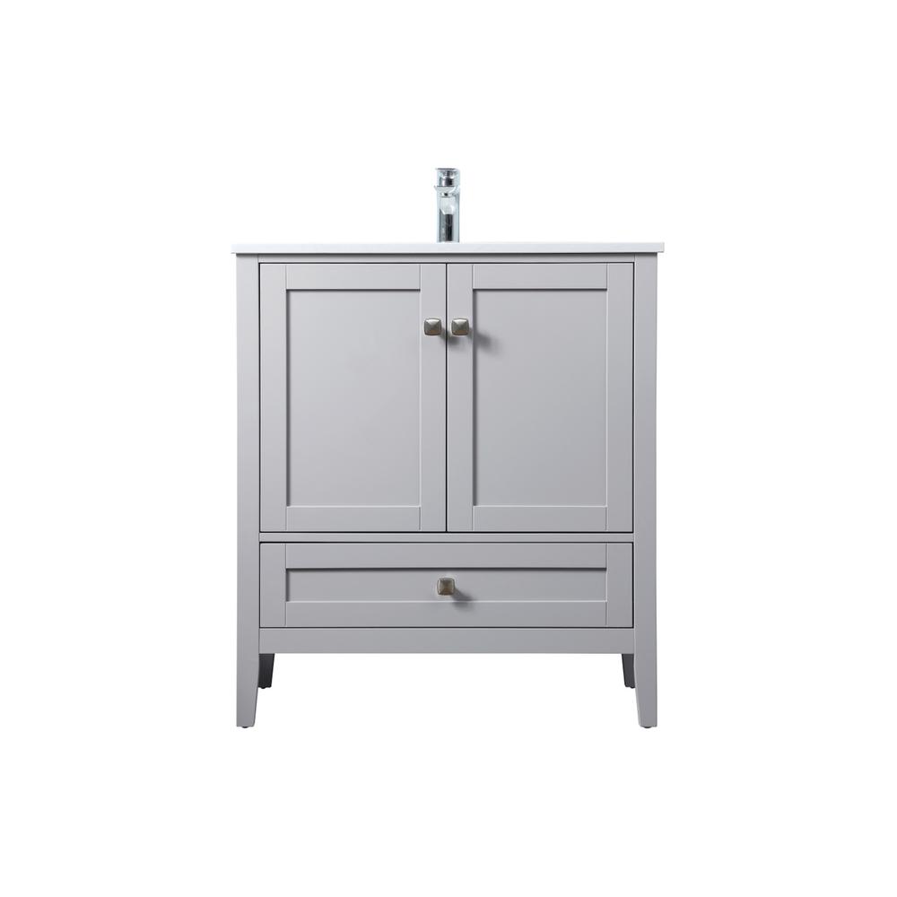 30 Inch SIngle Bathroom Vanity In Grey. Picture 1