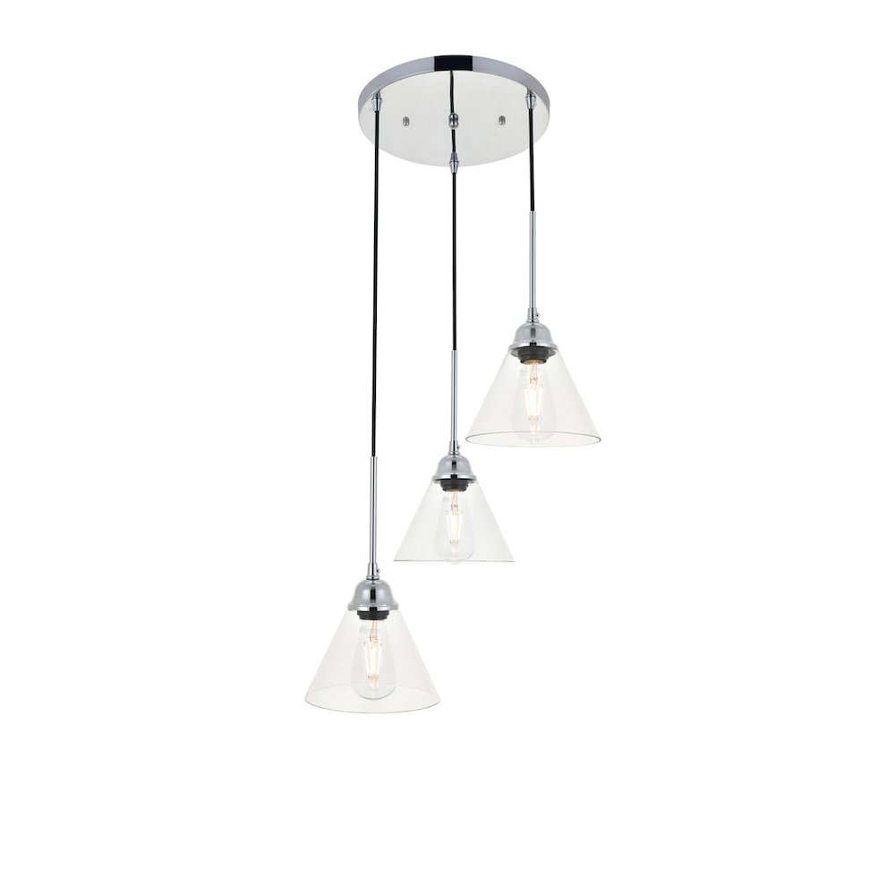 Histoire 3 Light Chrome Pendant. Picture 1