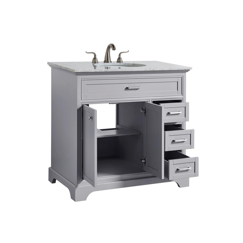 36 In. Single Bathroom Vanity Set In Light Grey. Picture 3