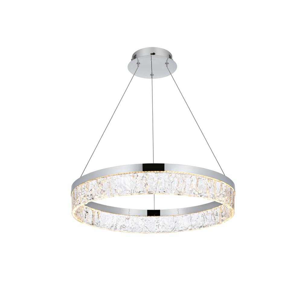 Linden 22 inch Adjustable LED chandelier in Chrome. Picture 1
