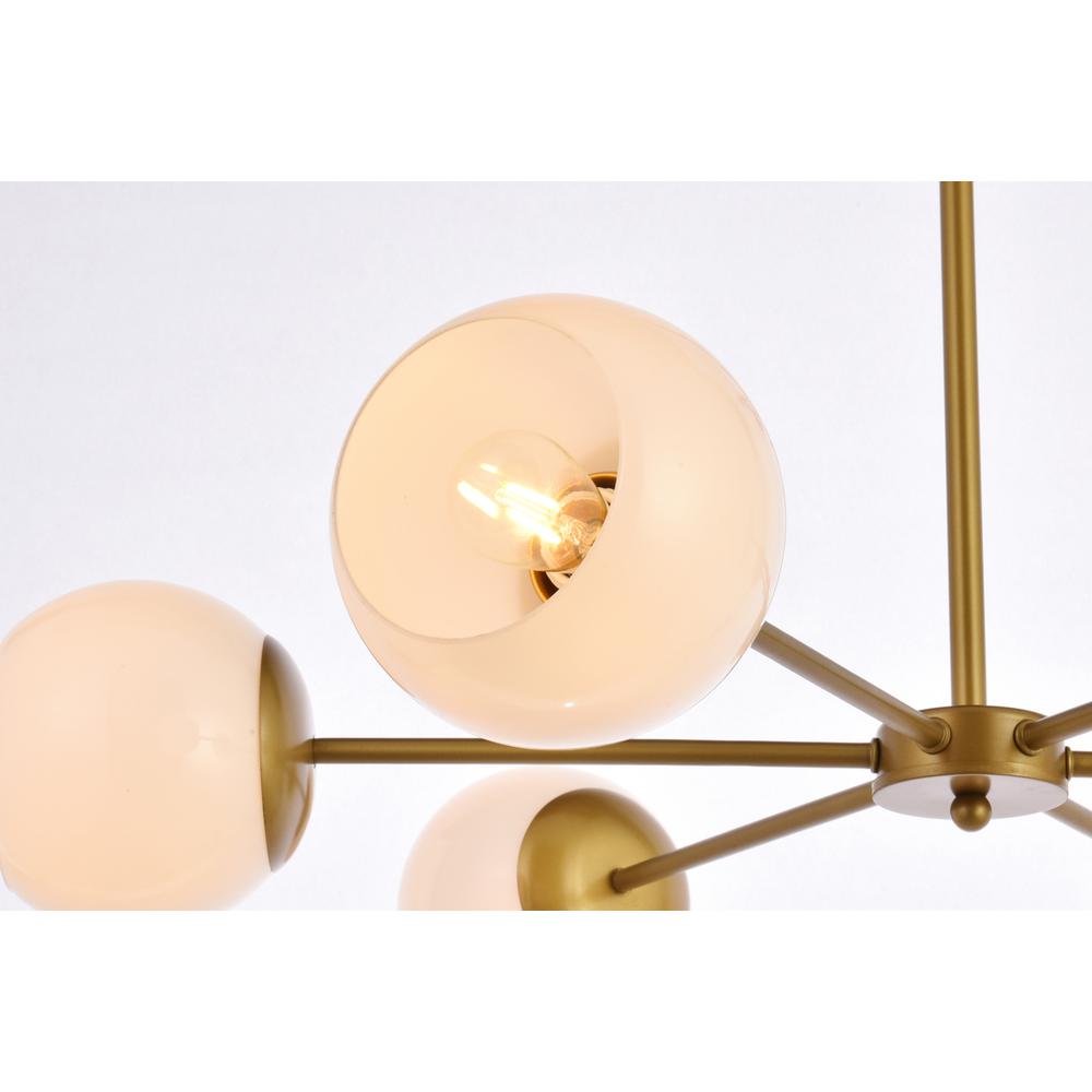 Briggs 30 inch pendant in brass with white shade. Picture 4