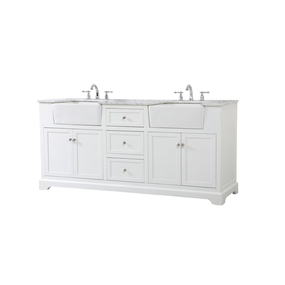 72 inch double bathroom vanity in white. Picture 7