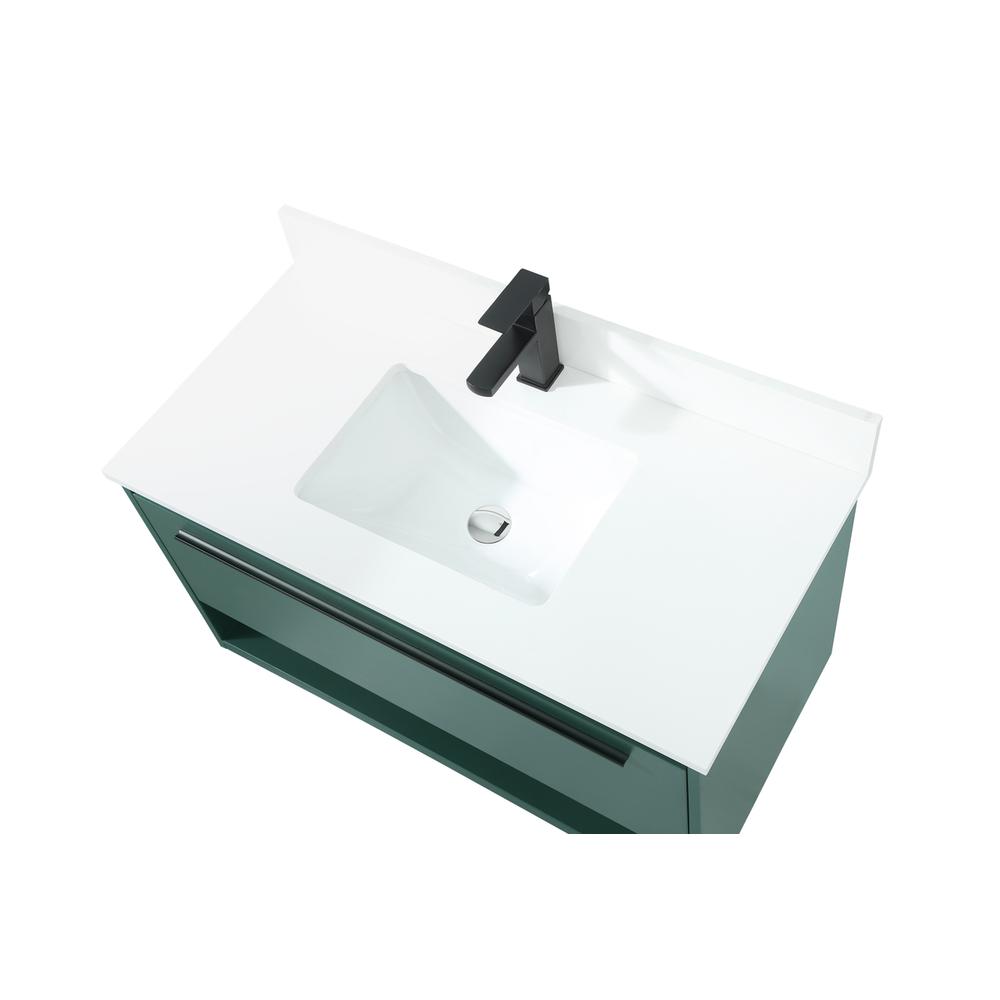 36 inch Single bathroom vanity in green with backsplash. Picture 10