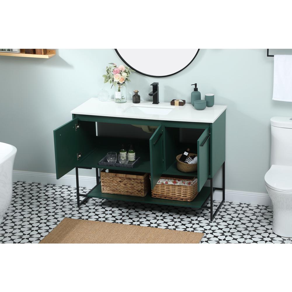 48 inch Single bathroom vanity in green. Picture 3