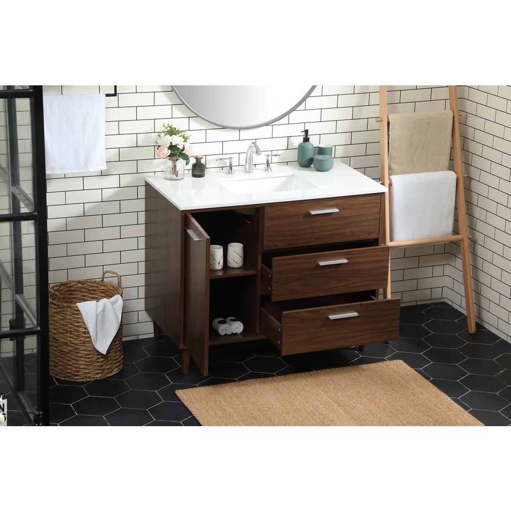 42 inch bathroom vanity in Walnut. Picture 3