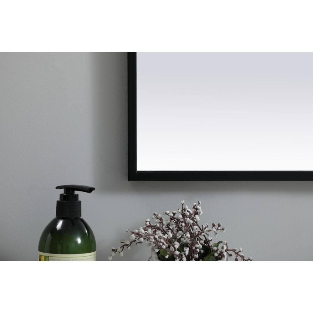 Metal Frame Arch Mirror 27x30 Inch in Black. Picture 5