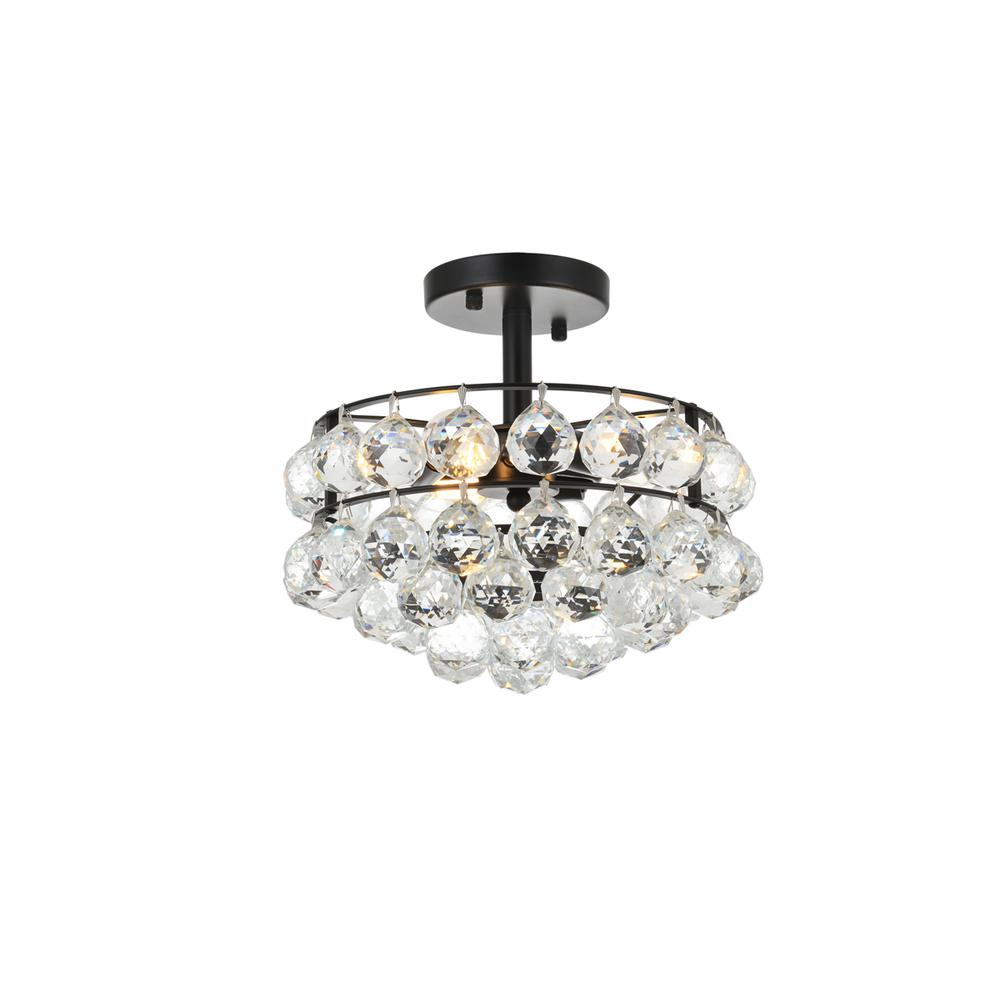 Savannah 12 inch flush mount in black. Picture 1