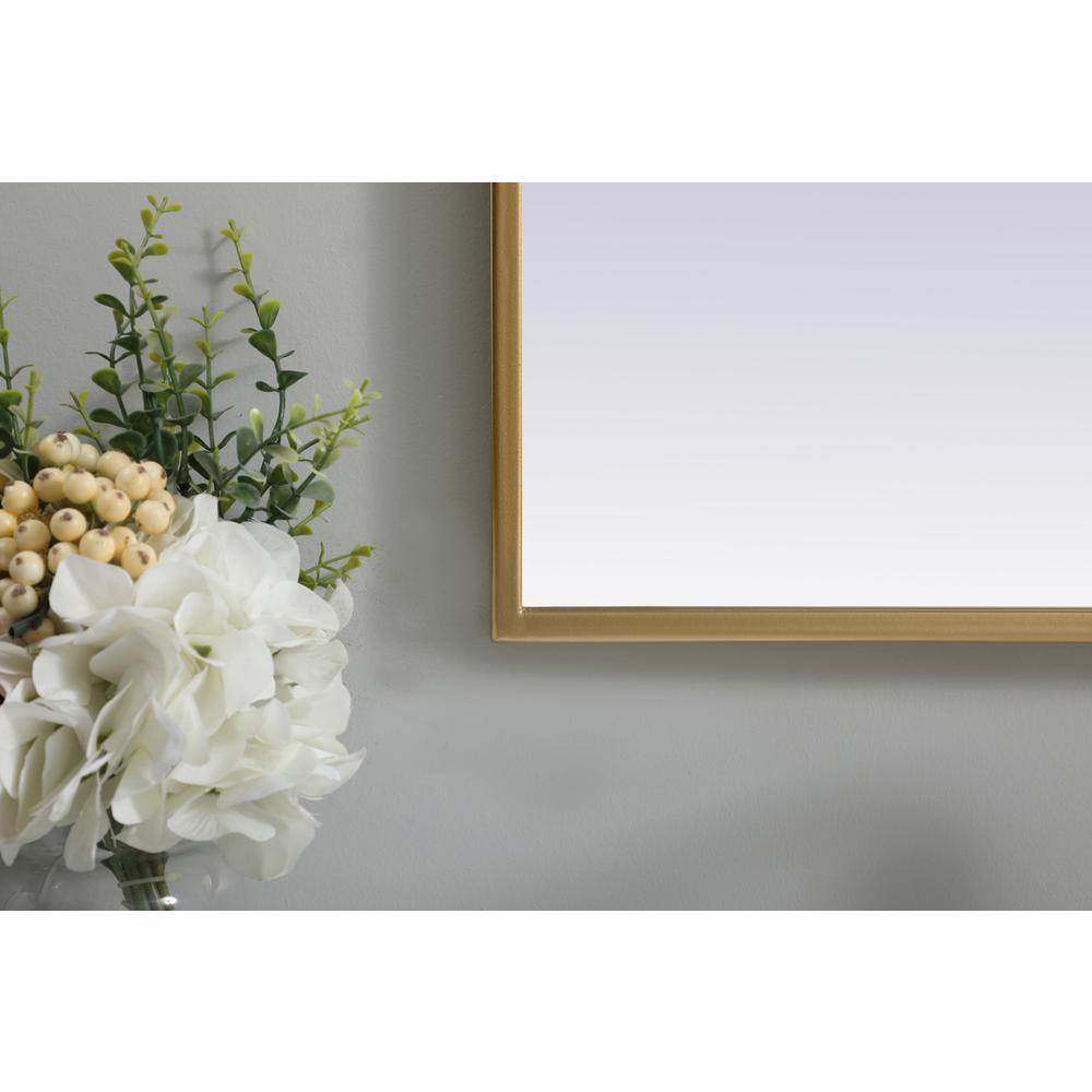 Metal Frame Arch Mirror 22x36 Inch in Brass. Picture 5