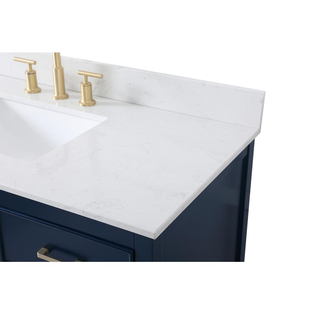 48 inch Single bathroom vanity in blue with backsplash. Picture 11