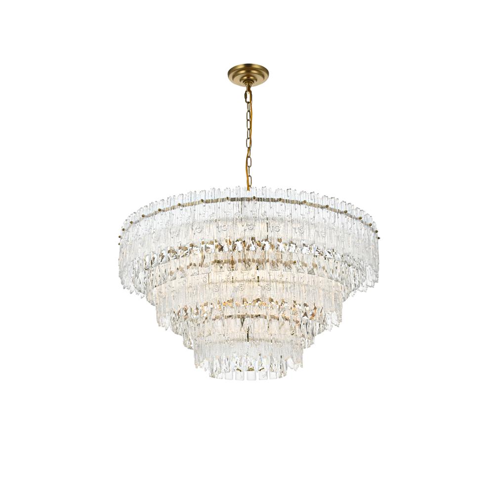 Emilia 31 inch Pendant Light in Satin Gold. Picture 1