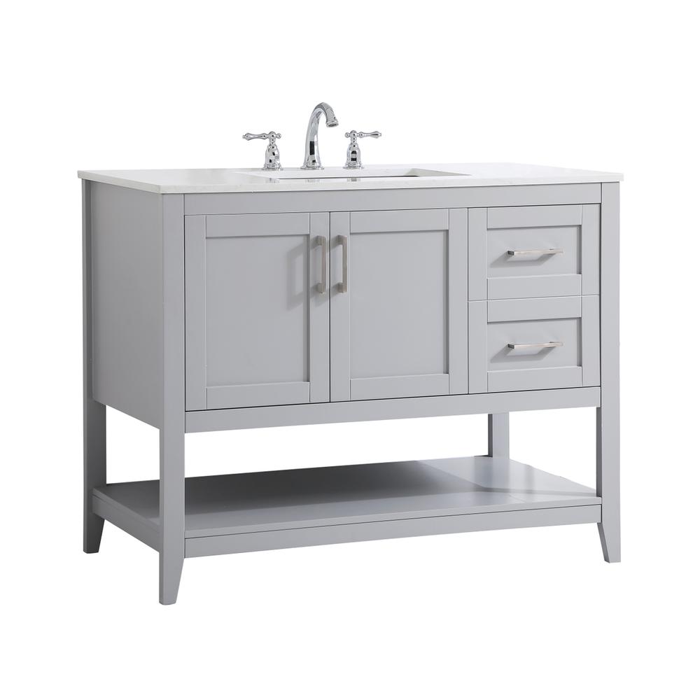 42 inch Single Bathroom Vanity in Grey. Picture 7
