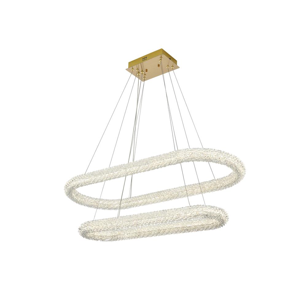 Bowen 42 inch Adjustable LED Chandelier in Satin Gold. Picture 2