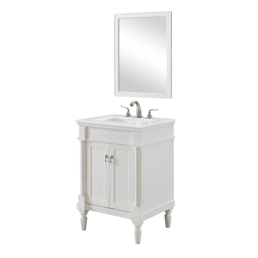 24 inch Single Bathroom vanity in Antique White. Picture 1
