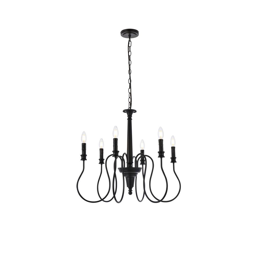 Flynx 6 lights pendant in black. Picture 1